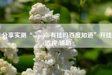 分享实测“wepoker有挂吗百度知道”开挂(透视)辅助