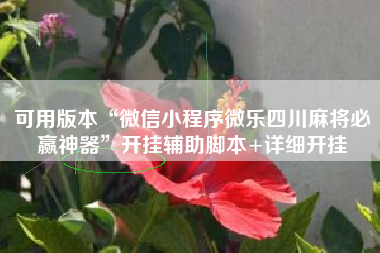 可用版本“微信小程序微乐四川麻将必赢神器	”开挂辅助脚本+详细开挂