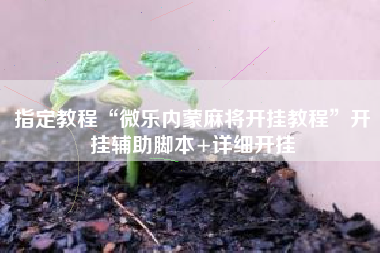 指定教程“微乐内蒙麻将开挂教程”开挂辅助脚本+详细开挂