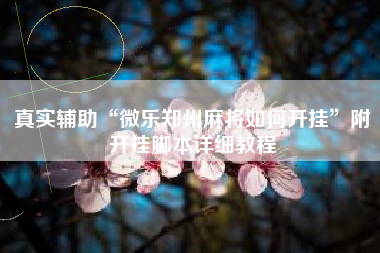 真实辅助“微乐郑州麻将如何开挂”附开挂脚本详细教程