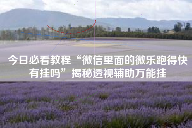 今日必看教程“微信里面的微乐跑得快有挂吗	”揭秘透视辅助万能挂