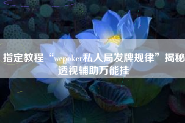 指定教程“wepoker私人局发牌规律”揭秘透视辅助万能挂