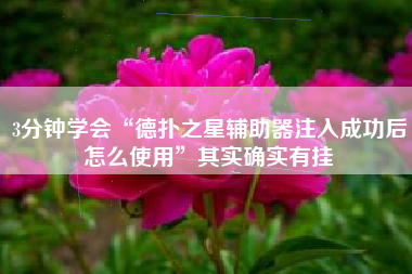 3分钟学会“德扑之星辅助器注入成功后怎么使用”其实确实有挂