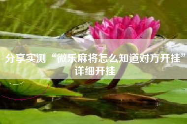 分享实测“微乐麻将怎么知道对方开挂”详细开挂