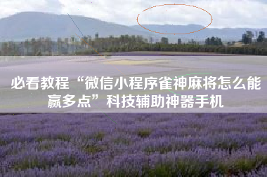 必看教程“微信小程序雀神麻将怎么能赢多点	”科技辅助神器手机