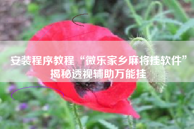 安装程序教程“微乐家乡麻将挂软件	”揭秘透视辅助万能挂