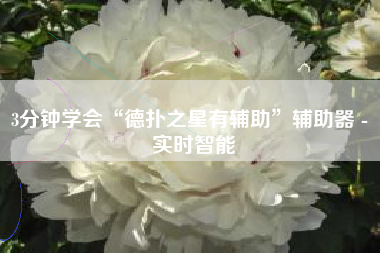 3分钟学会“德扑之星有辅助	”辅助器 - 实时智能