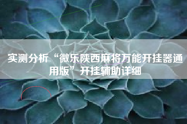 实测分析“微乐陕西麻将万能开挂器通用版”开挂辅助详细