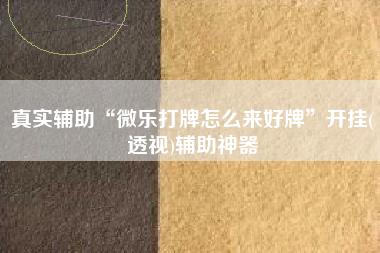 真实辅助“微乐打牌怎么来好牌	”开挂(透视)辅助神器