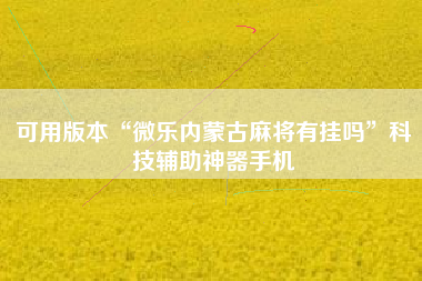 可用版本“微乐内蒙古麻将有挂吗”科技辅助神器手机