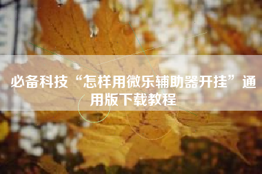 必备科技“怎样用微乐辅助器开挂”通用版下载教程