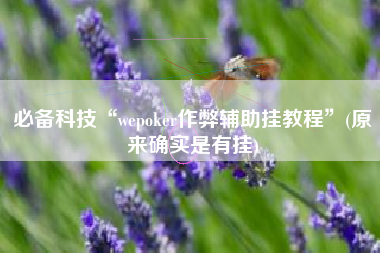 必备科技“wepoker作弊辅助挂教程	”(原来确实是有挂)
