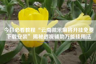 今日必看教程“云南微乐麻将开挂免费下载安装”揭秘透视辅助万能挂用法