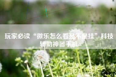 玩家必读“微乐怎么看是不是挂”科技辅助神器手机