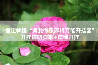 指定教程“河北微乐麻将万能开挂器	”开挂辅助脚本+详细开挂