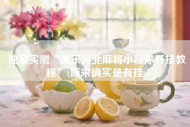 独家实测“微乐河北麻将小程序开挂教程”(原来确实是有挂)