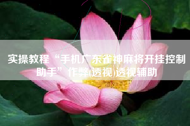 实操教程“手机广东雀神麻将开挂控制助手	”作弊(透视)透视辅助