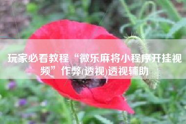 玩家必看教程“微乐麻将小程序开挂视频	”作弊(透视)透视辅助