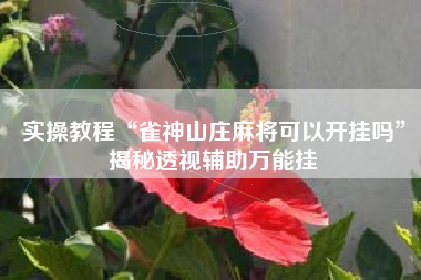 实操教程“雀神山庄麻将可以开挂吗”揭秘透视辅助万能挂