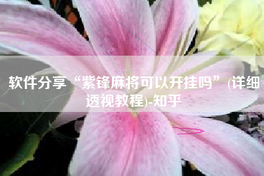 软件分享“紫锋麻将可以开挂吗”(详细透视教程)-知乎