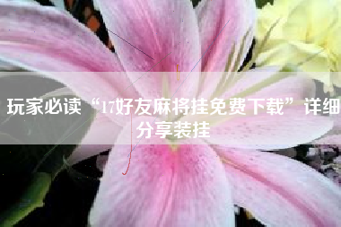 玩家必读“17好友麻将挂免费下载	”详细分享装挂